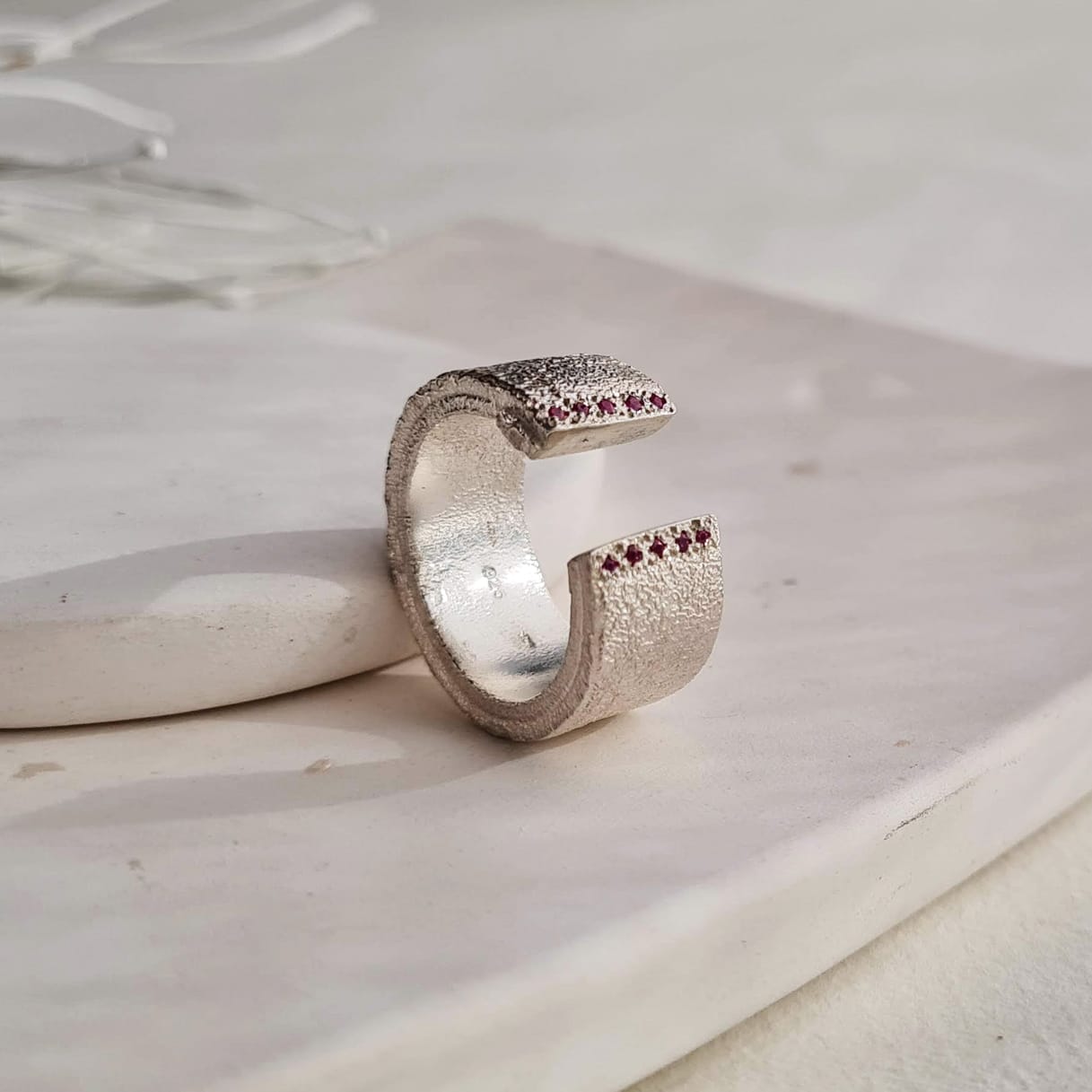 Ten Tiny Treasured Rubies Ring Natalie Salisbury Jewellery